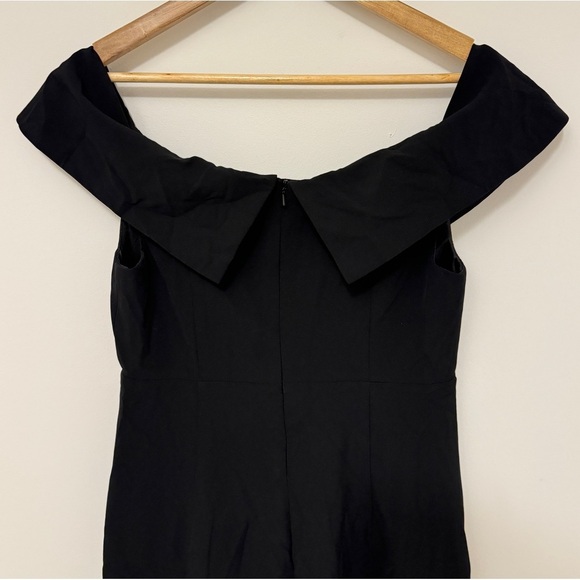 Bardot Off the Shoulder Midi Dress Size Medium 8 Black Cocktail Event Party - Picture 9 of 11